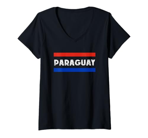Damen Paraguay Paraguayische Flagge Paraguayischer Stolz Paraguayische Wurzeln T-Shirt mit V-Ausschnitt Damen Paraguay Paraguayische Flagge Paraguayischer Stolz Paraguayische Wurzeln T-Shirt mit V-Ausschnitt von Cool Paraguayan Roots Paraguay