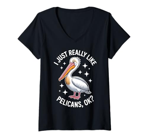 Damen Wirklich wie Pelikane Lustiger Pelikan T-Shirt mit V-Ausschnitt Damen Wirklich wie Pelikane Lustiger Pelikan T-Shirt mit V-Ausschnitt von Cool Pelican Bird Cool Pelicans Designs