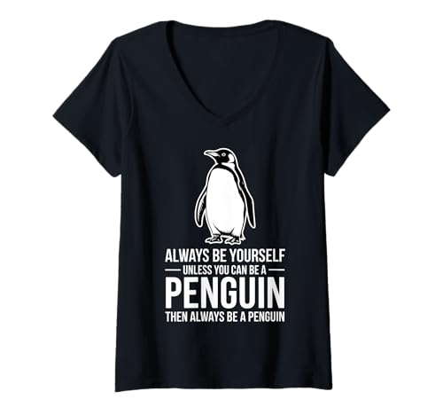 Damen Be A Penguin Lustiger Pinguin T-Shirt mit V-Ausschnitt Damen Be A Penguin Lustiger Pinguin T-Shirt mit V-Ausschnitt von Cool Penguins Cool Penguin Design