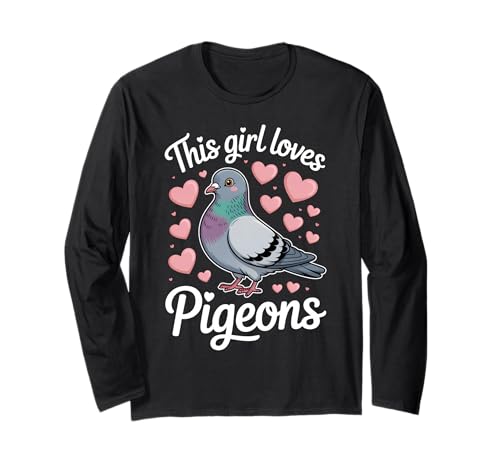 Pigeon Girl Lustige Taube Langarmshirt Pigeon Girl Lustige Taube Langarmshirt von Cool Pigeons Funny Pigeon Design