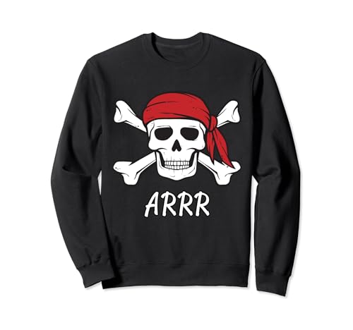 Piraten-Shirt für Kinder oder Erwachsene, gekreuzte Knochen und Totenkopf Sweatshirt von Cool Pirate Shirts