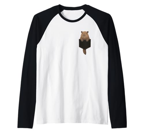 Niedliche Capybara lustige Capybara in Tasche für Männer und Frauen Raglan von Cool Pocket Capybara Clothes For Kids Girls Boys