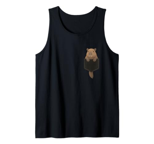 Niedliche Capybara lustige Capybara in Tasche für Männer und Frauen Tank Top von Cool Pocket Capybara Clothes For Kids Girls Boys