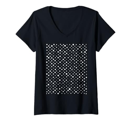 Damen Punktemuster, Boho Polka Dot T-Shirt mit V-Ausschnitt Damen Punktemuster, Boho Polka Dot T-Shirt mit V-Ausschnitt von Cool Polka Dot Design Patterns