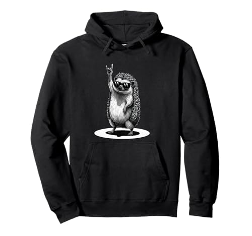 Retro Igel Rock Musik Geschenke Männer Kinder Frauen Lustiges Tier Pullover Hoodie von Cool Punk Rock Festival Tee, Rock 'n Roll Gifts