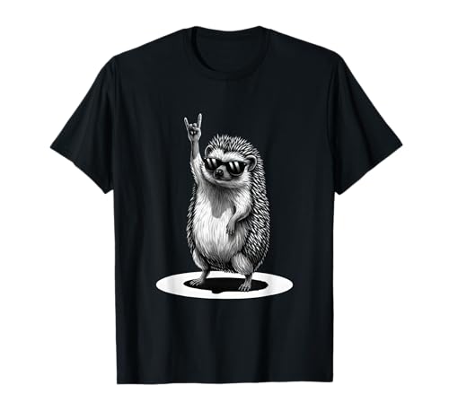 Retro Igel Rock Musik Geschenke Männer Kinder Frauen Lustiges Tier T-Shirt von Cool Punk Rock Festival Tee, Rock 'n Roll Gifts