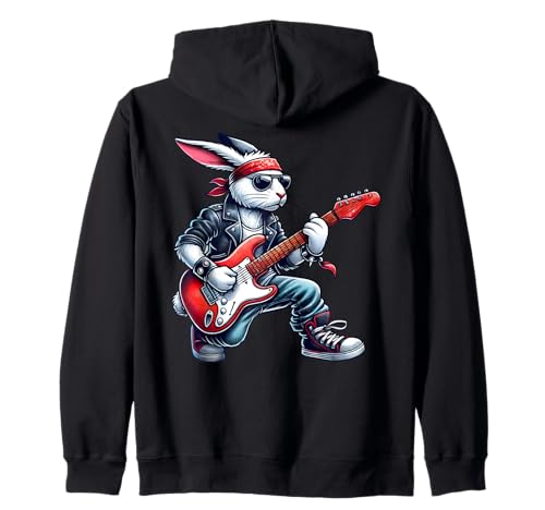 Süßes Punk-Hase, Rock'n Roll, Gothic, Gitarre, Kinder, Rockstar Kapuzenjacke von Cool Punk Rock Festival Tee, Rock 'n Roll Gifts
