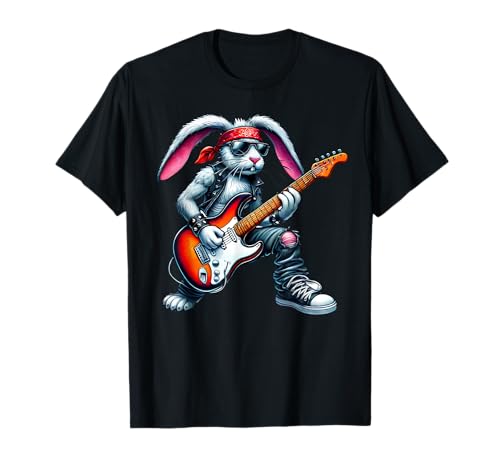 Süßes Punk-Hase, Rock'n Roll, Gothic, Gitarre, Kinder, Rockstar T-Shirt von Cool Punk Rock Festival Tee, Rock 'n Roll Gifts