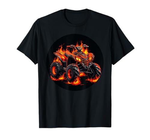 Cool brennendes Quad mit Flammen für Jungen und Mädchen T-Shirt von Cool Quad Bike with Flames