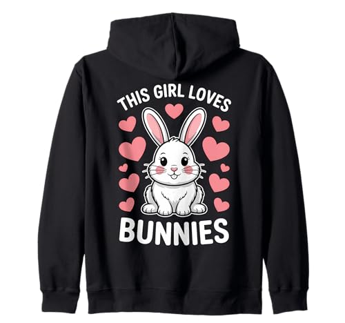 Dieses Mädchen liebt Bunnies Hase Lustiges Häschen Kapuzenjacke Dieses Mädchen liebt Bunnies Hase Lustiges Häschen Kapuzenjacke von Cool Rabbit Fun Bunny Designs