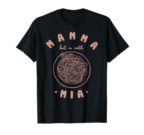 Cool Rear - Mamma Mia - Best Mum Ever - Spaghetti - Italian Noodles Love T-Shirt - Schwarz, S - Unisex-Erwachsene und Kinder Cool Rear - Mamma Mia - Best Mum Ever - Spaghetti - Italian Noodles Love T-Shirt - Schwarz, S - Unisex-Erwachsene und Kinder von Cool Rear - Mums - Mom Stuff