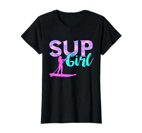 SUP Surfer Abstraktes Mädchen Stand Up Paddle Board Wassersport T-Shirt von Cool SUP Surfer Paddle Board Paddling