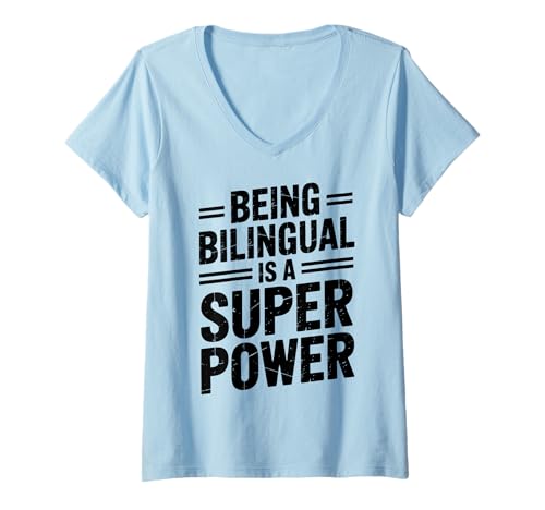 Damen Zweisprachiger Lehrer Lustiger ESL Lehrer T-Shirt mit V-Ausschnitt Damen Zweisprachiger Lehrer Lustiger ESL Lehrer T-Shirt mit V-Ausschnitt von Cool School Teacher Fun Bilingual Teacher Design