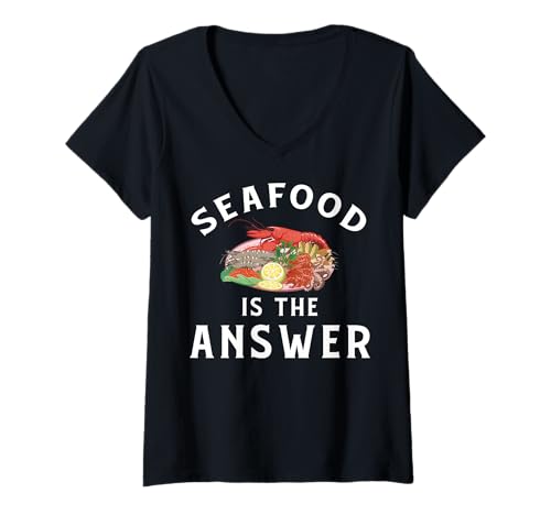 Damen Lustige Meeresfrüchte Bekleidung | Awesome Seafoods Lover Design T-Shirt mit V-Ausschnitt Damen Lustige Meeresfrüchte Bekleidung | Awesome Seafoods Lover Design T-Shirt mit V-Ausschnitt von Cool Seafood Humor Quote Merch