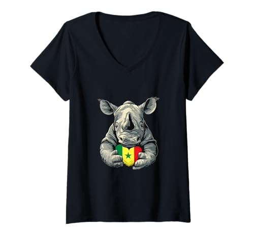 Damen Senegal Flagge Rinno Herz Senegalese Pride Senegalese Roots T-Shirt mit V-Ausschnitt Damen Senegal Flagge Rinno Herz Senegalese Pride Senegalese Roots T-Shirt mit V-Ausschnitt von Cool Senegalese Roots Senegal