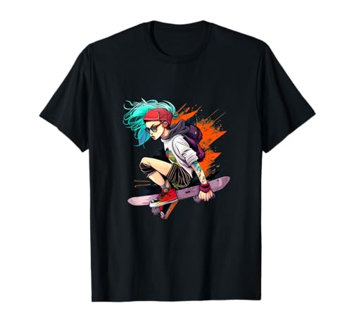 Cooles rollendes Skateboard Girl T-Shirt von Cool Skateboard Girl