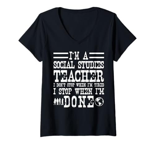 Damen Social Studies Teacher Apparel – Lustiges süßes Lehrer-Design T-Shirt mit V-Ausschnitt Damen Social Studies Teacher Apparel – Lustiges süßes Lehrer-Design T-Shirt mit V-Ausschnitt von Cool Social Studies Teacher Humor Quote Merch