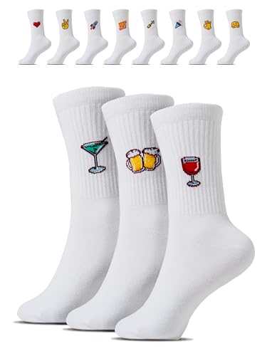 Lustige Socken mit Motiv (3 Paar), Geschenke für Frauen & Männer, Fun-Socken aus Baumwolle, Tennissocken für Damen & Herren von Cool Socks Club