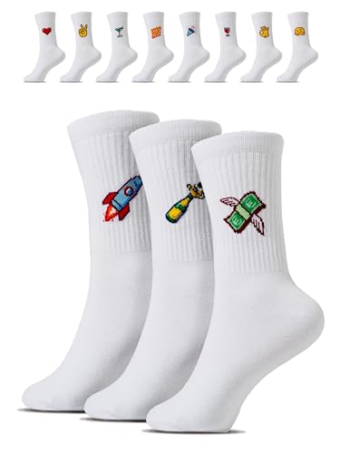 Lustige Socken mit Motiv (3 Paar), Geschenke für Frauen & Männer, Fun-Socken aus Baumwolle, Tennissocken für Damen & Herren von Cool Socks Club