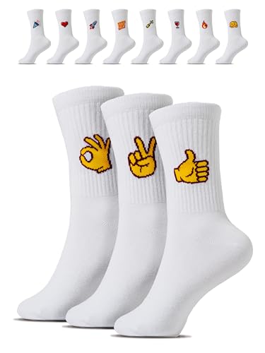 Lustige Socken mit Motiv (3 Paar), Geschenke für Frauen & Männer, Fun-Socken aus Baumwolle, Tennissocken für Damen & Herren von Cool Socks Club