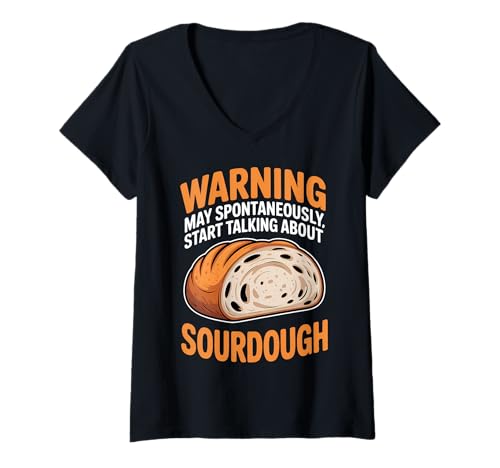 Damen Sauerteig, lustiger Brotbacker T-Shirt mit V-Ausschnitt Damen Sauerteig, lustiger Brotbacker T-Shirt mit V-Ausschnitt von Cool Sourdough Funny Bread Baking Design