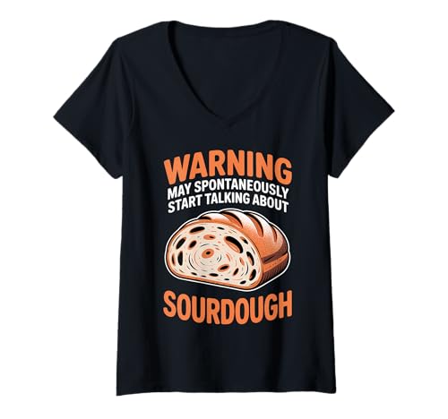 Damen Sauerteig, lustiger Brotbacker T-Shirt mit V-Ausschnitt Damen Sauerteig, lustiger Brotbacker T-Shirt mit V-Ausschnitt von Cool Sourdough Funny Bread Baking Design