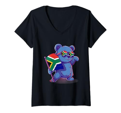 Damen Südafrika Koala Südafrikanische Wurzeln Südafrikanische Flagge T-Shirt mit V-Ausschnitt Damen Südafrika Koala Südafrikanische Wurzeln Südafrikanische Flagge T-Shirt mit V-Ausschnitt von Cool South African Roots South Africa