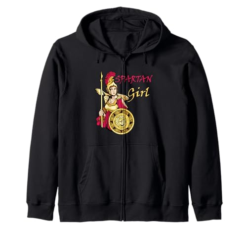 Spartan Girl Leonidas Sparta Warrior Gladiator Soldat Kapuzenjacke von Cool Spartan Ancient Greece History Gladiator