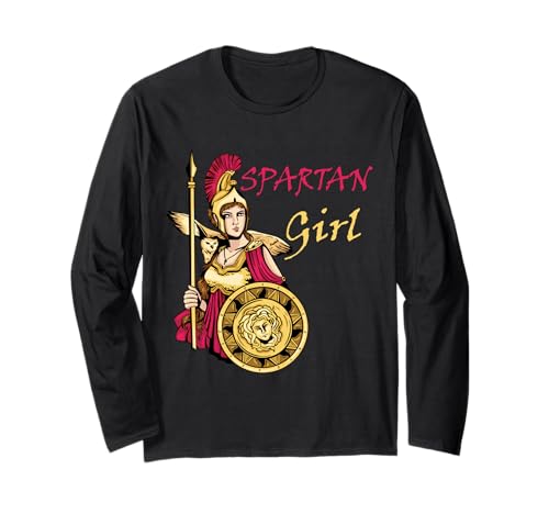 Spartan Girl Leonidas Sparta Warrior Gladiator Soldat Langarmshirt von Cool Spartan Ancient Greece History Gladiator