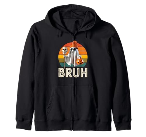 Lustiger Geist Spruch Bruh Halloween Meme Humor Frauen Männer Kapuzenjacke Lustiger Geist Spruch Bruh Halloween Meme Humor Frauen Männer Kapuzenjacke von Cool Spooky Costume Skeleton Pumpkin Trick Treat