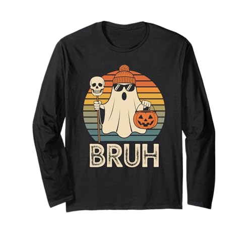 Lustiger Geist Spruch Bruh Halloween Meme Humor Frauen Männer Langarmshirt Lustiger Geist Spruch Bruh Halloween Meme Humor Frauen Männer Langarmshirt von Cool Spooky Costume Skeleton Pumpkin Trick Treat