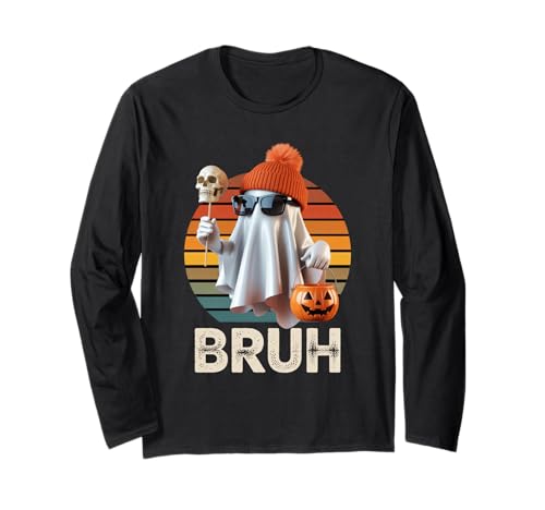 Lustiger Geist Spruch Bruh Halloween Meme Humor Frauen Männer Langarmshirt Lustiger Geist Spruch Bruh Halloween Meme Humor Frauen Männer Langarmshirt von Cool Spooky Costume Skeleton Pumpkin Trick Treat