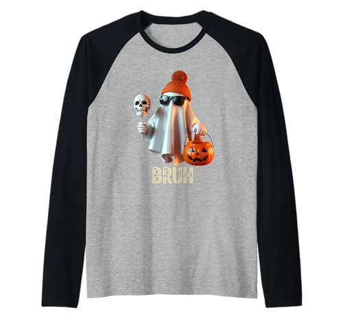 Lustiger Geist Spruch Bruh Halloween Meme Humor Frauen Männer Raglan Lustiger Geist Spruch Bruh Halloween Meme Humor Frauen Männer Raglan von Cool Spooky Costume Skeleton Pumpkin Trick Treat