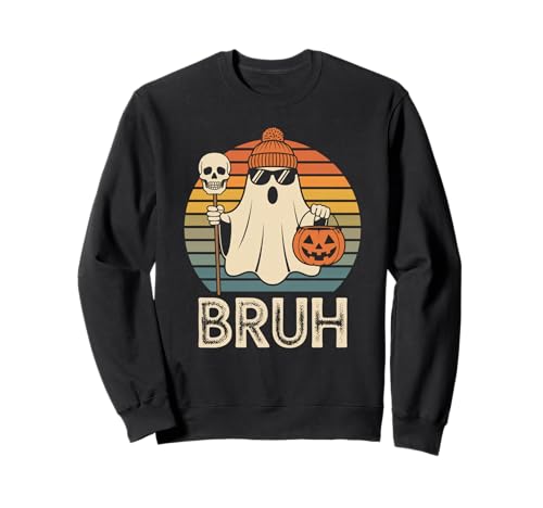 Lustiger Geist Spruch Bruh Halloween Meme Humor Frauen Männer Sweatshirt Lustiger Geist Spruch Bruh Halloween Meme Humor Frauen Männer Sweatshirt von Cool Spooky Costume Skeleton Pumpkin Trick Treat
