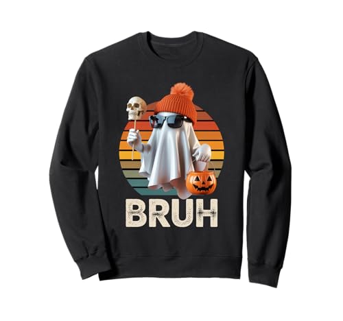 Lustiger Geist Spruch Bruh Halloween Meme Humor Frauen Männer Sweatshirt Lustiger Geist Spruch Bruh Halloween Meme Humor Frauen Männer Sweatshirt von Cool Spooky Costume Skeleton Pumpkin Trick Treat
