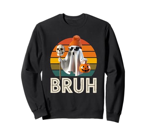 Lustiger Geist Spruch Bruh Halloween Meme Humor Frauen Männer Sweatshirt Lustiger Geist Spruch Bruh Halloween Meme Humor Frauen Männer Sweatshirt von Cool Spooky Costume Skeleton Pumpkin Trick Treat