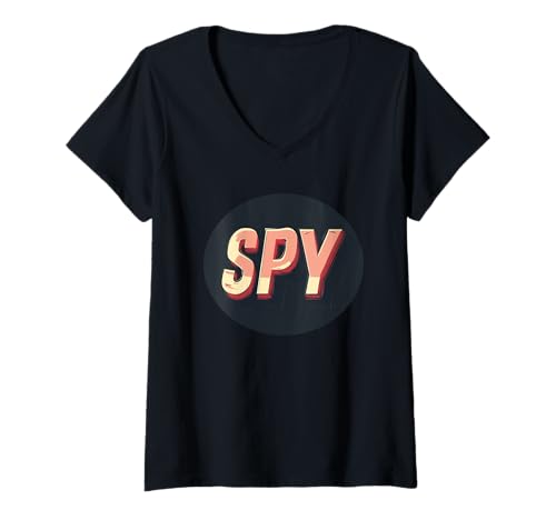 Damen Hübsches Spionage-Logo-Outfit T-Shirt mit V-Ausschnitt Damen Hübsches Spionage-Logo-Outfit T-Shirt mit V-Ausschnitt von Cool Spy Outfit