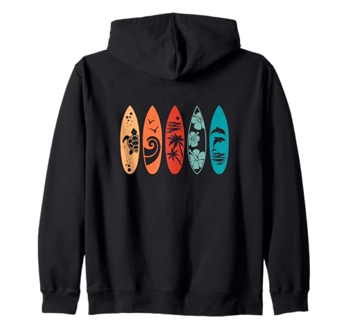 Surfen Retro Surfer Sonnenuntergang Herren Damen Surfen Kapuzenjacke Surfen Retro Surfer Sonnenuntergang Herren Damen Surfen Kapuzenjacke von Cool Surfing Enthusiast Gift Surfer Accessories