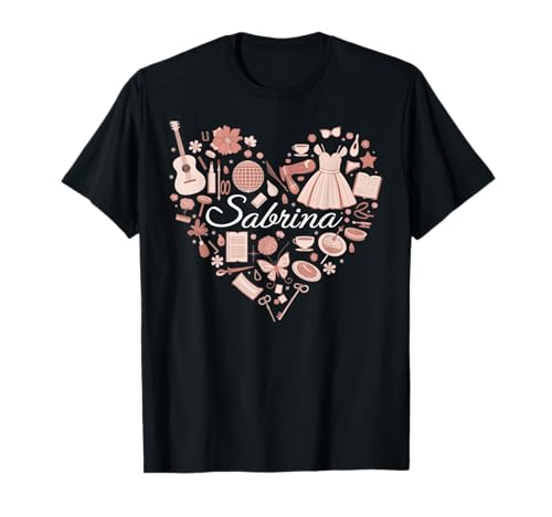 Mädchen Retro Sabrina Vorname personalisiertes Herz T-Shirt von Cool Tees