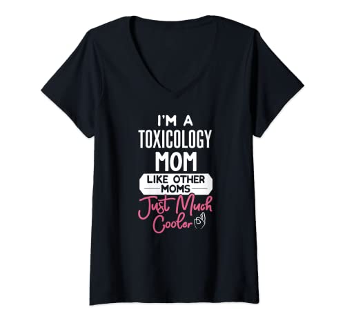 Damen Cooles Muttertags-Design Toxicology Mom T-Shirt mit V-Ausschnitt von Cool Toxicology Mom