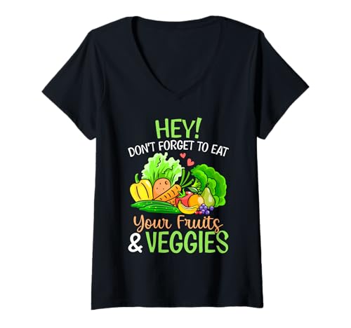Damen Vergessen Sie Nicht, Ihr Obst- und Gemüsegeschenk zu Essen T-Shirt mit V-Ausschnitt Damen Vergessen Sie Nicht, Ihr Obst- und Gemüsegeschenk zu Essen T-Shirt mit V-Ausschnitt von Cool Vegetarians Gift Shirts