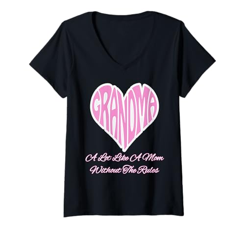Damen Oma Heart ist Einer Mutter sehr ähnlich, Keine Regeln, Familie T-Shirt mit V-Ausschnitt Damen Oma Heart ist Einer Mutter sehr ähnlich, Keine Regeln, Familie T-Shirt mit V-Ausschnitt von Cool Vibe Grandma Breaks All The Rules