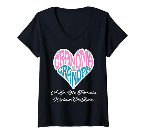 Damen Oma Opa Heart ist Eltern sehr ähnlich, Keine Regeln, Familie T-Shirt mit V-Ausschnitt Damen Oma Opa Heart ist Eltern sehr ähnlich, Keine Regeln, Familie T-Shirt mit V-Ausschnitt von Cool Vibe Grandma Breaks All The Rules