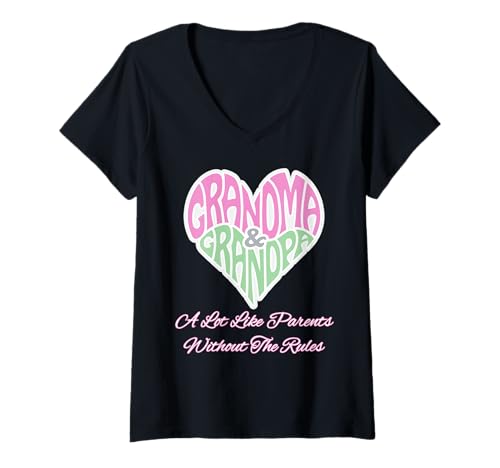 Damen Oma Opa Heart ist Eltern sehr ähnlich, Keine Regeln, Familie T-Shirt mit V-Ausschnitt Damen Oma Opa Heart ist Eltern sehr ähnlich, Keine Regeln, Familie T-Shirt mit V-Ausschnitt von Cool Vibe Grandma Breaks All The Rules