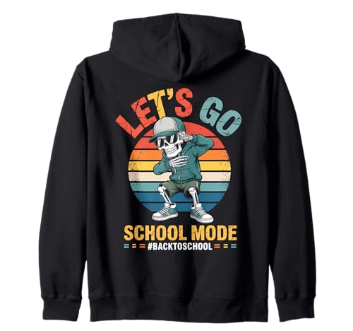 Funny Back to School Vibes Retro Skeleton School Mode Kids Kapuzenjacke von Cool Vibes Back to School Outfit Collection