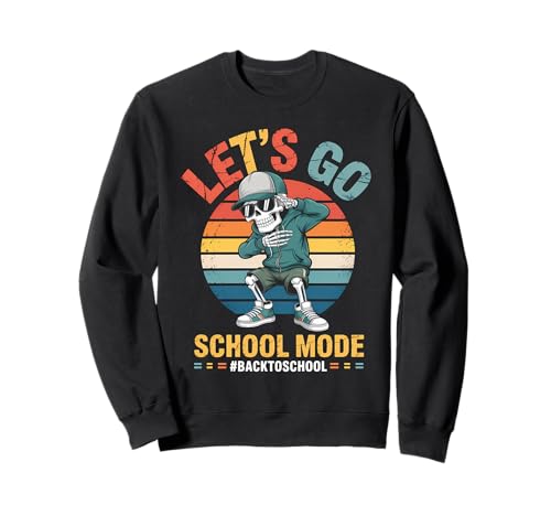Funny Back to School Vibes Retro Skeleton School Mode Kids Sweatshirt Funny Back to School Vibes Retro Skeleton School Mode Kids Sweatshirt von Cool Vibes Back to School Outfit Collection