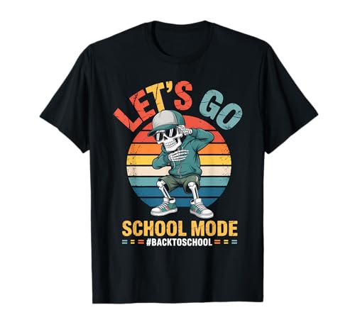 Funny Back to School Vibes Retro Skeleton School Mode Kids T-Shirt von Cool Vibes Back to School Outfit Collection