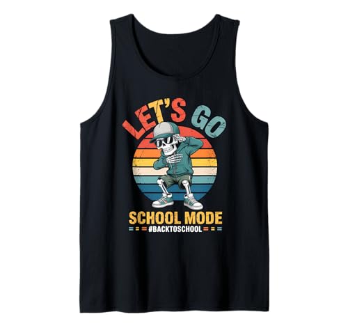 Funny Back to School Vibes Retro Skeleton School Mode Kids Tank Top von Cool Vibes Back to School Outfit Collection