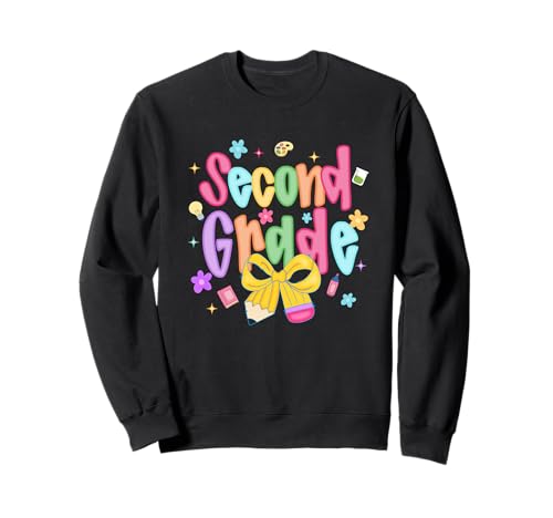 Funny Back to School Vibes Second Grade Kids Teacher Sweatshirt von Cool Vibes Back to School Outfit Collection