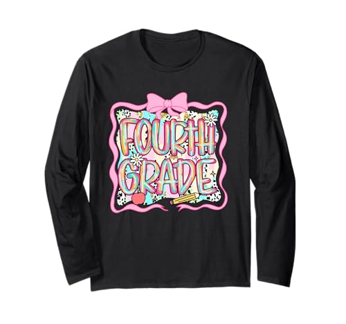 Lustiger Schulanfang für Kinder der vierten Klasse Langarmshirt Lustiger Schulanfang für Kinder der vierten Klasse Langarmshirt von Cool Vibes Back to School Outfit Collection